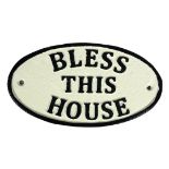 Cast metal Bless this House sign ref 91 