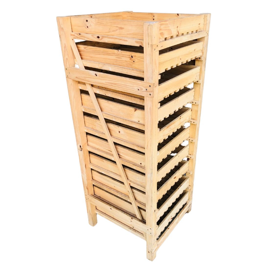 Pine  Wooden Apple Storage Shelving Unit - 10 shelves  - Image 2 of 3