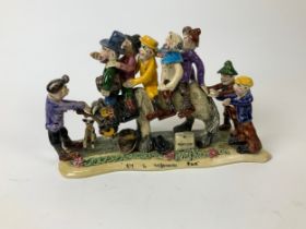 Will Young Pottery Group Widecombe Fair Eight Figures and Horse Ornament