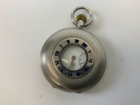 Silver Omega Half Hunter Pocket Watch