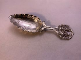 Dutch Silver Caddy Spoon with London Import Marks - 27g