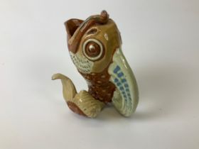 C H Brannam, Barum N.Devon Slipware Art Pottery Grotesque Fish Jug - 16cm High