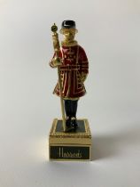 Rare 2008 Harrods x Estee Lauder Enamel Beefeater Solid Perfume Box - 8cm High