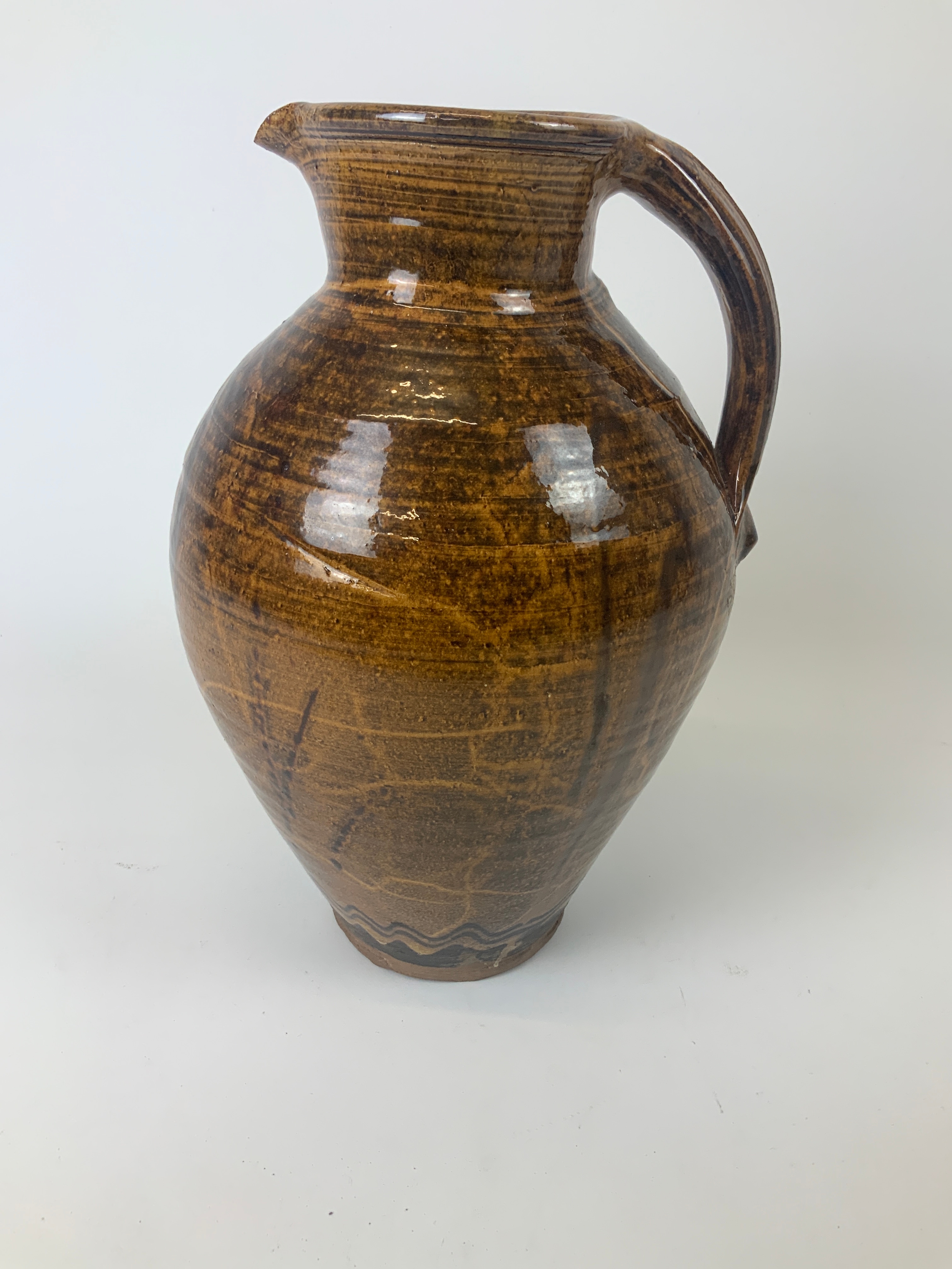 Large Clive Bowen North Devon Studio Slipware Pottery Jug - Unsigned - 36cm High