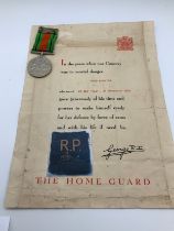 WWII Home Guard Service Certificate and Defence Medal
