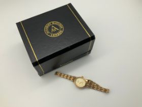 9ct Gold and Diamond Accurist Ladies Watch on 9ct Gold Strap