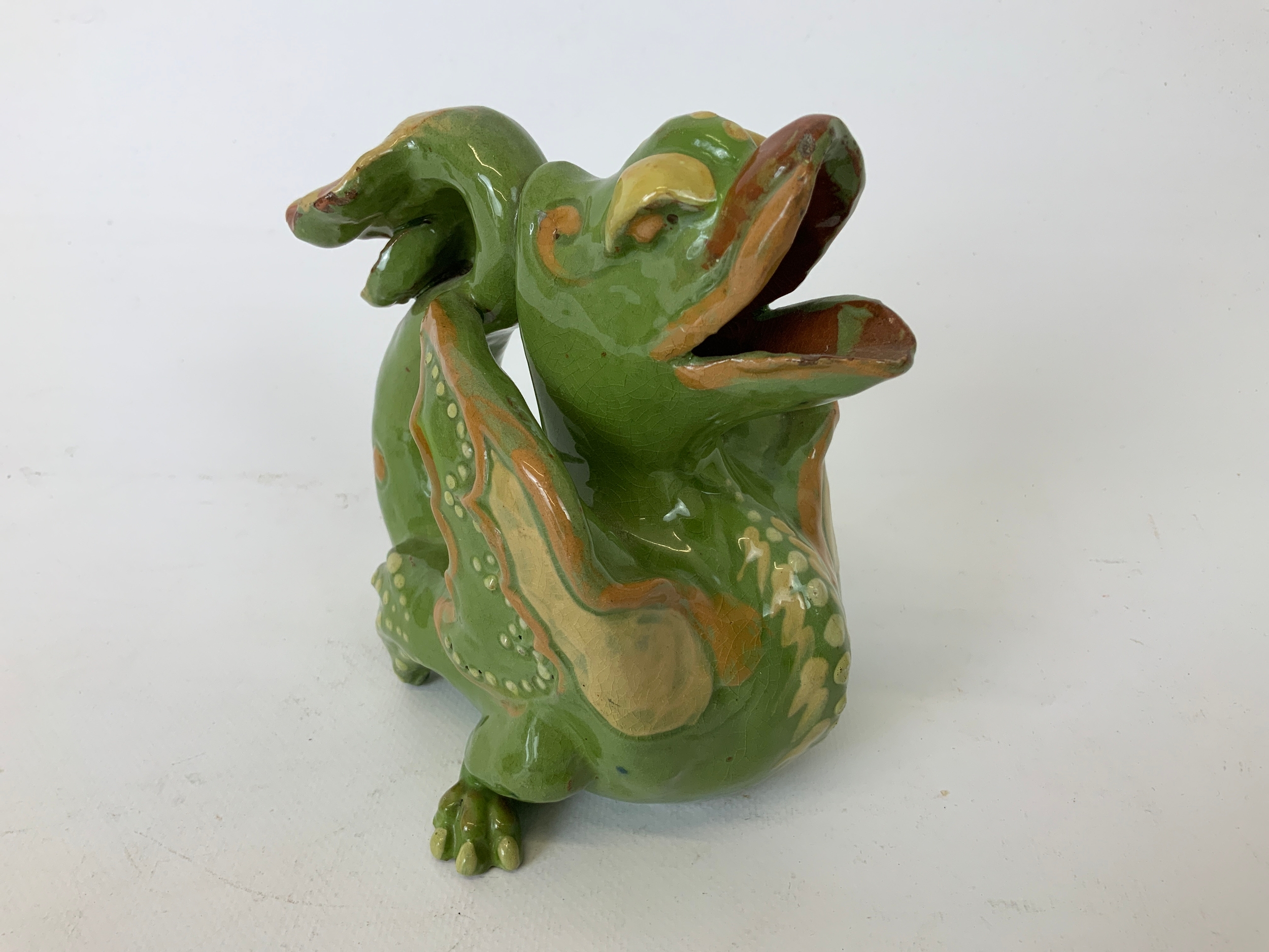 Barnstaple Art Pottery - C H Brannam Grotesque Dragon - 14cm High - Image 2 of 3