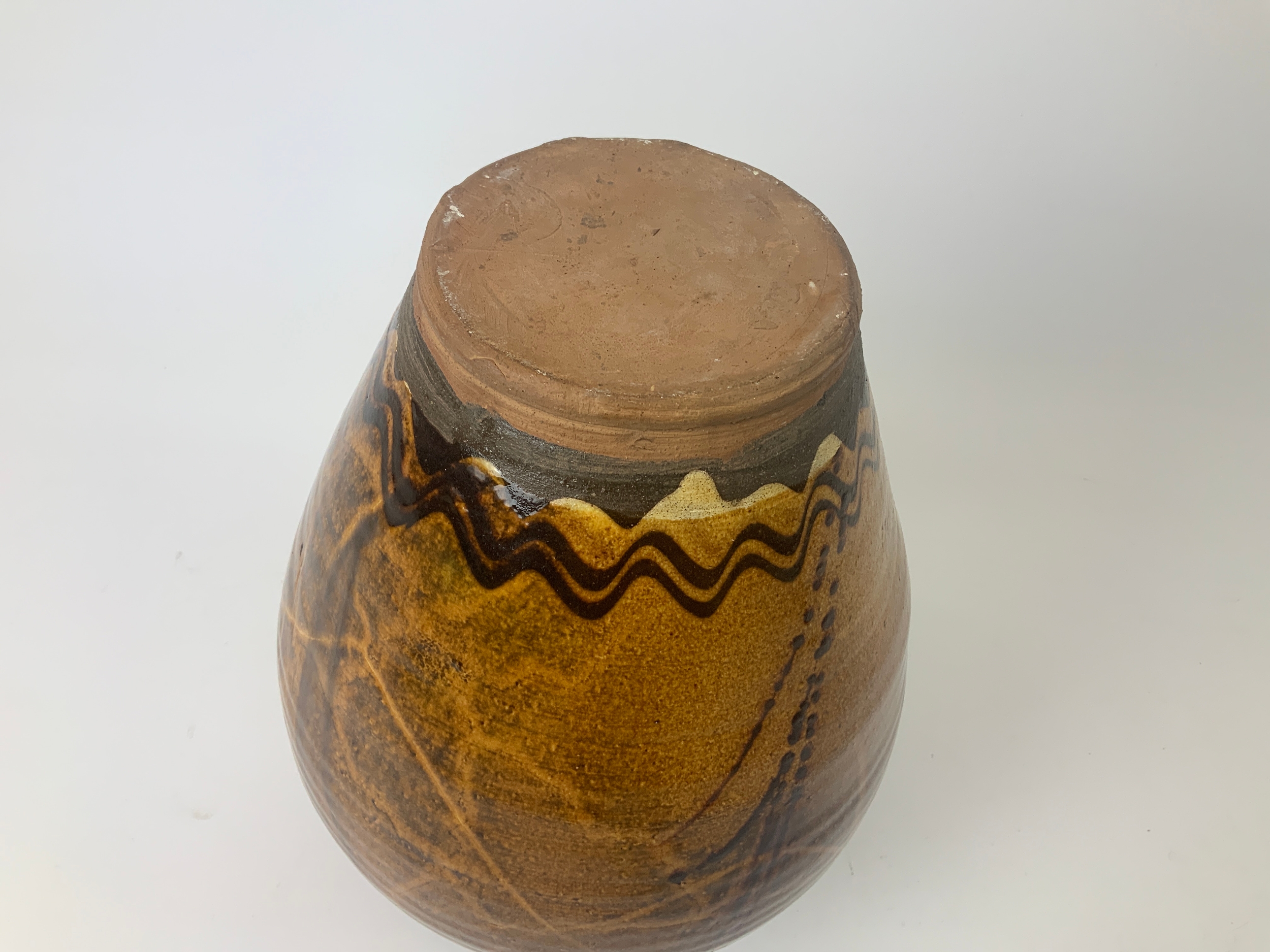 Large Clive Bowen North Devon Studio Slipware Pottery Jug - Unsigned - 36cm High - Image 3 of 3