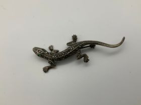 Russian Silver Lizard Brooch