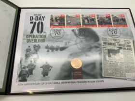 2014 Gold Sovereign Coin Cover - 70th Anniversary of D-Day