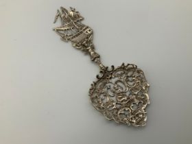 Silver Filigree Spoon - Hallmarks Rubbed - 45g