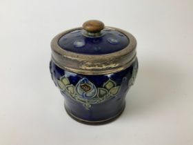 Silver Mounted Doulton Tobacco Jar