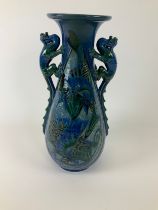 Barnstaple Art Pottery - C H Brannam Frederic Braddon Dragon Handle Vase - 44cm High