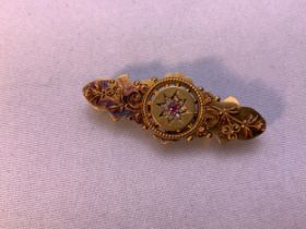 Victorian 15ct Gold Brooch - 4.3g