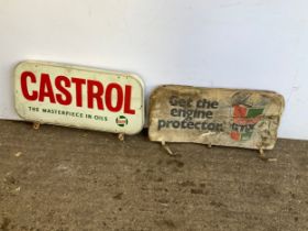 Double Sided Castrol Sign with Cover Sign