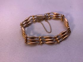 Victorian Gold Gate Bracelet - Marks Rubbed - 16.5g