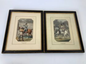 2x Framed Watercolours - The Lifeguards by H Alken - One Glazed