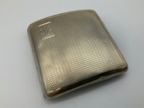 Silver Cigarette Case with Engine Turned Decoration - 68g