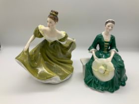2x Royal Doulton Figurines - Lynne and A Lady from Williamsburg