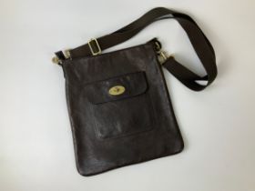 Vintage Mulberry Large 'Seth' Cross Body Bag - Dark Brown NVT Leather - Good Condition - 36cm x 32cm