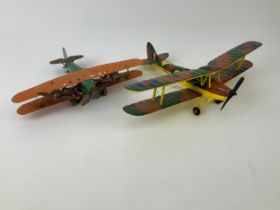 2x Tin Plate Model Aircraft