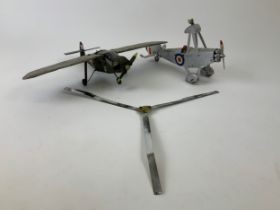 2x Tin Plate Model Aircraft