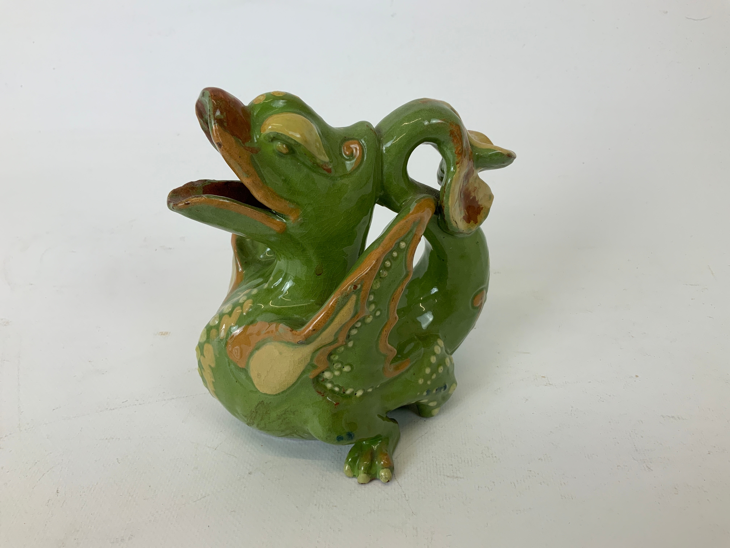 Barnstaple Art Pottery - C H Brannam Grotesque Dragon - 14cm High