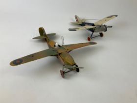 2x Tin Plate Model Aircraft