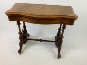 Good Quality Victorian Walnut Card Table