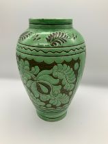 Large Green Decorative Vase - Marked Korond - 27cm High - From the Collection of the Late Barry