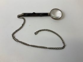 Silver and Tortoiseshell Magnifying Glass - Hallmarked Birmingham 1992 - 17cm Long