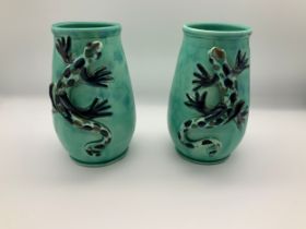 William Baron Pair of Lizard Vases - 16cm High - From the Collection of the Late Barry Hancock