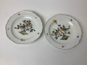 Pair of Hand Painted Meissen Plates