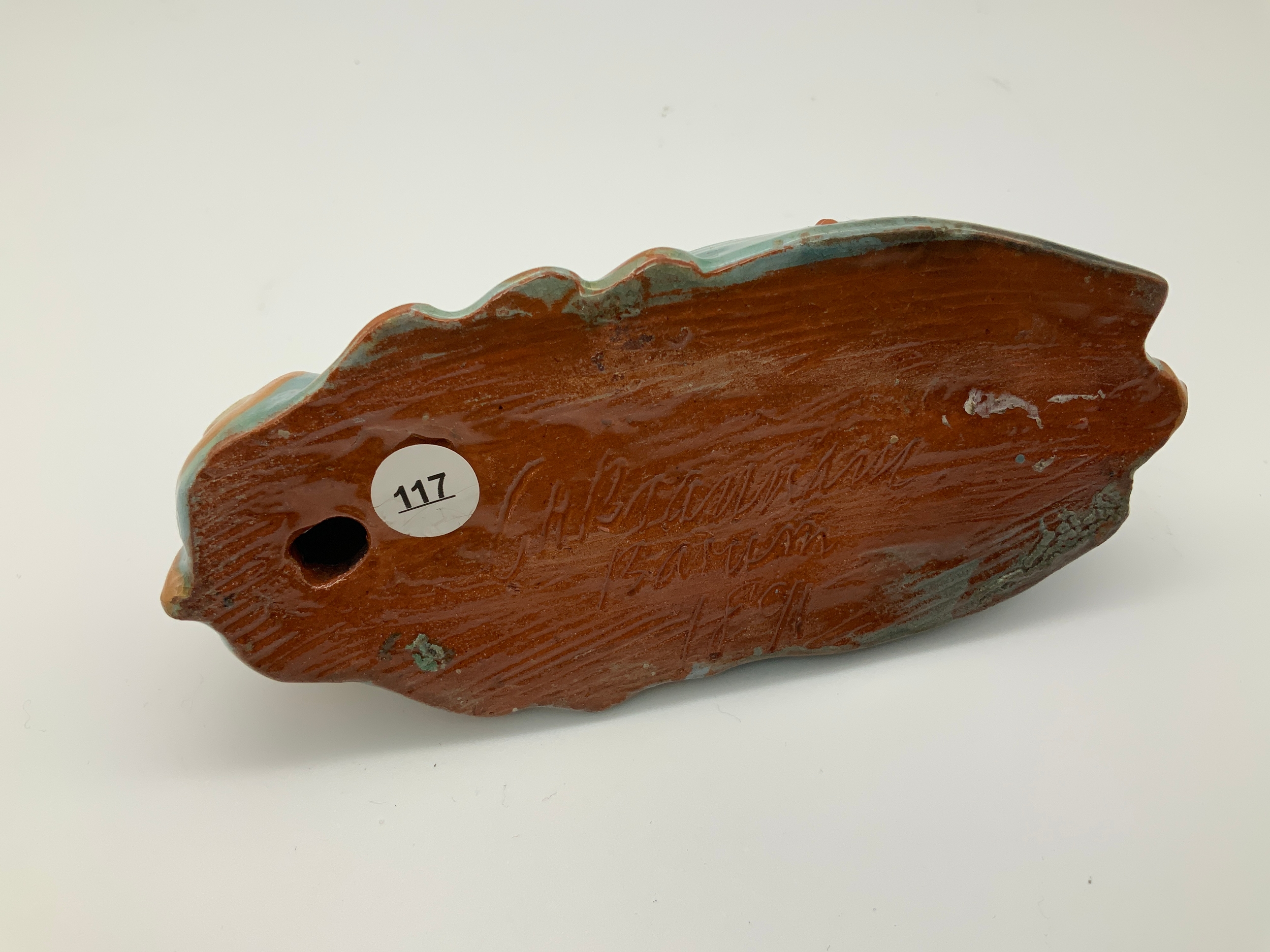 Barnstaple Art Pottery - C H Brannam Bug Wall Pocket - 1891 - 13cm Long - Image 3 of 3