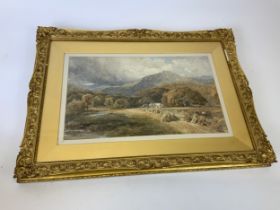 Signed Framed Watercolour - Harvesting Lake District