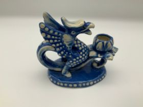 William Baron Dragon Candleholder - W H Garnish 1912 - 10cm High - From the Collection of the Late