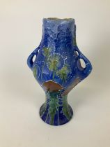 Large Amphora Art Nouveau Vase Decorated with Dandelion Leaves and Seed Heads - Impressed and