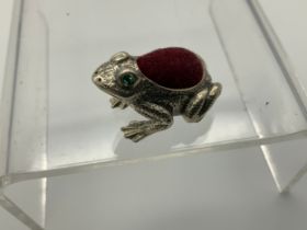 Frog Pin Cushion - Marked Sterling