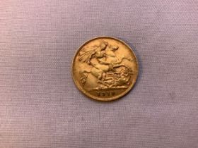 1910 Gold Half Sovereign