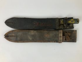 Machete and Leather Scabbards