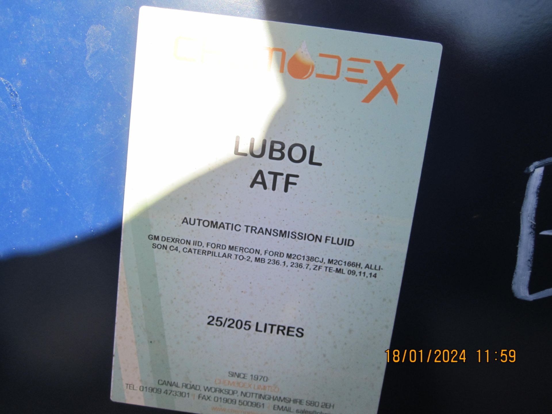 205litre drum Chemodex Lubol ATF Automatic Transmi - Image 2 of 2