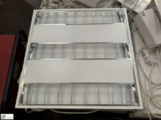 Approx 96 LED Suspended Ceiling Light Panels, with 12 Klik 10-plug socket boxes to pallet (please