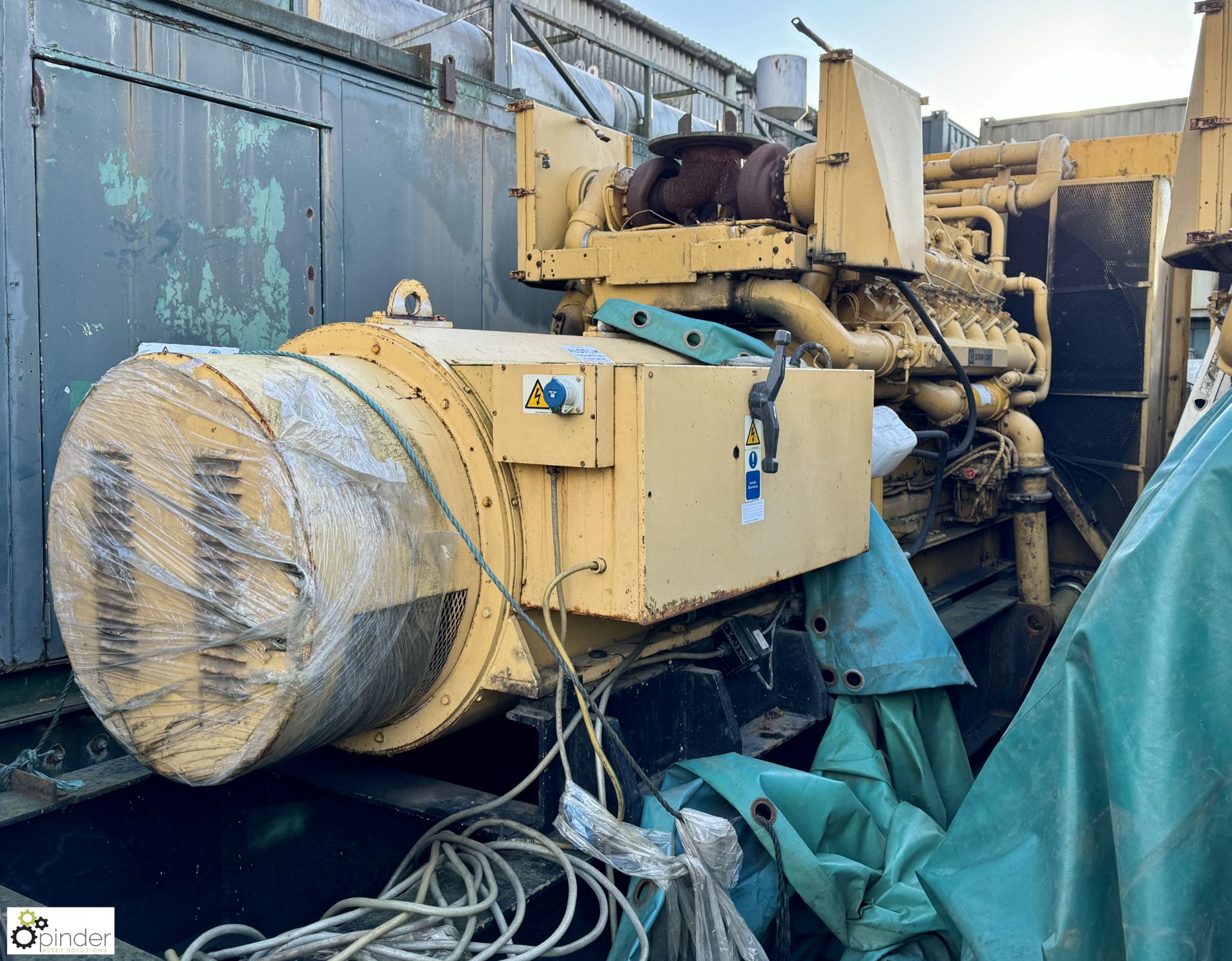 Caterpillar skid mounted Generator, 1,000kva with CAT D398 engine, 800HP 12-cylinder, engine - Image 3 of 28