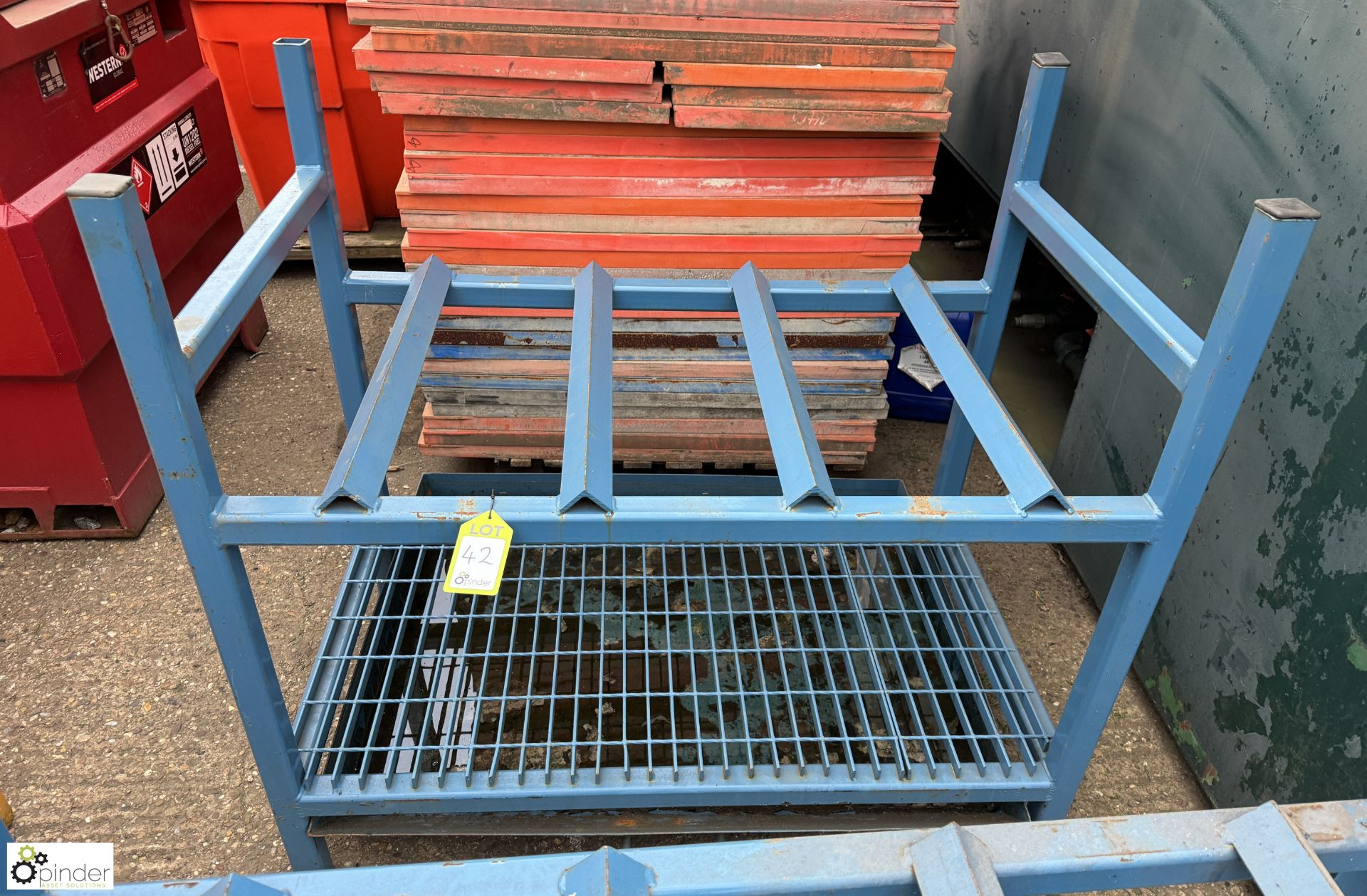 Fabricated 2-barrel Bunded Stand, 1300mm x 750mm
