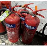 3 Powder Fire Extinguishers, 6kg