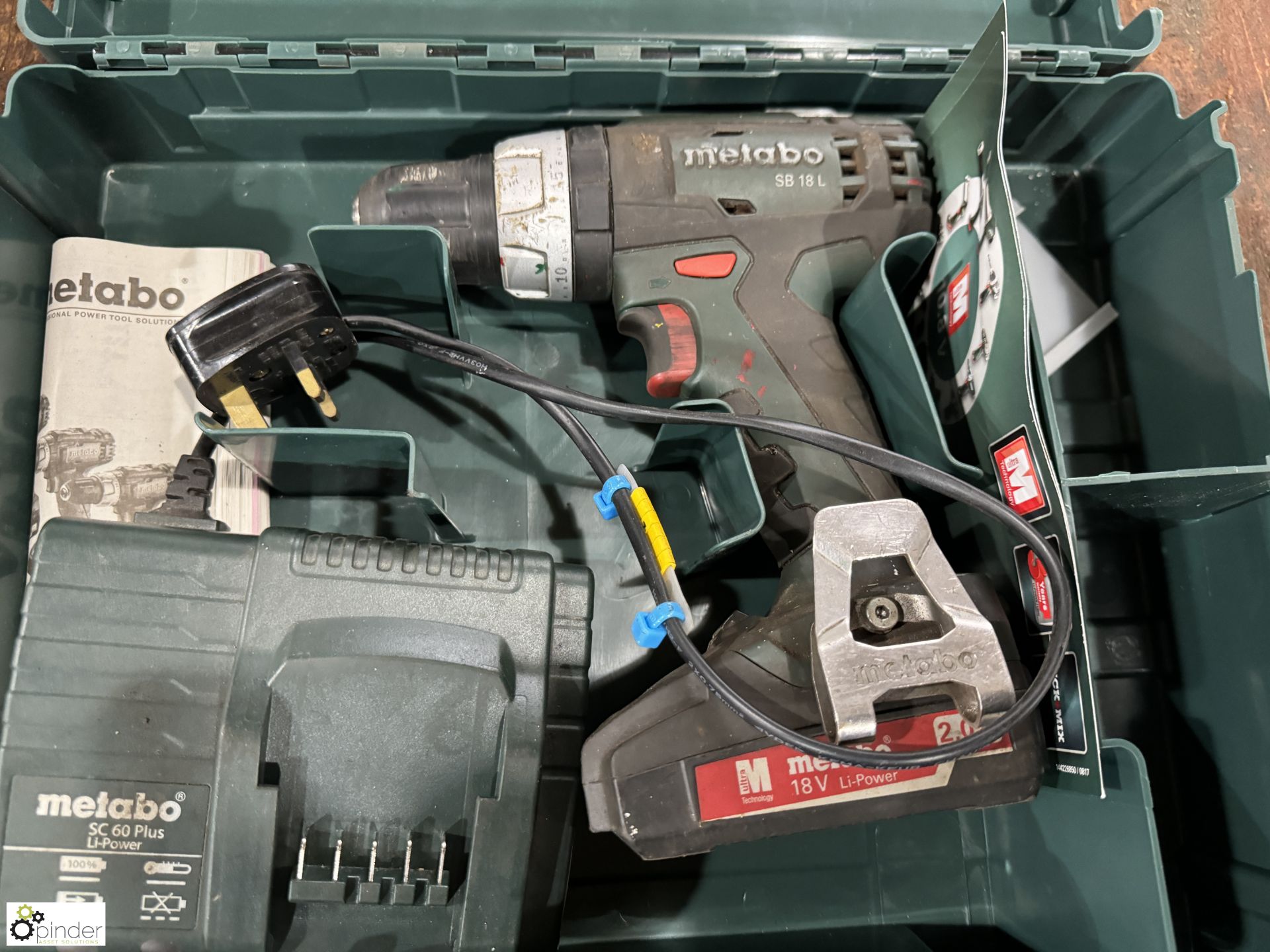 Metabo SB-18AL Rechargeable Drill, with battery charger and case - Image 2 of 3