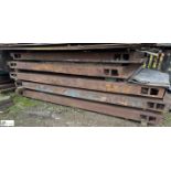 Heavy duty steel Crane Mat, 3730mm x 2440mm x 160mm, with timber inserts