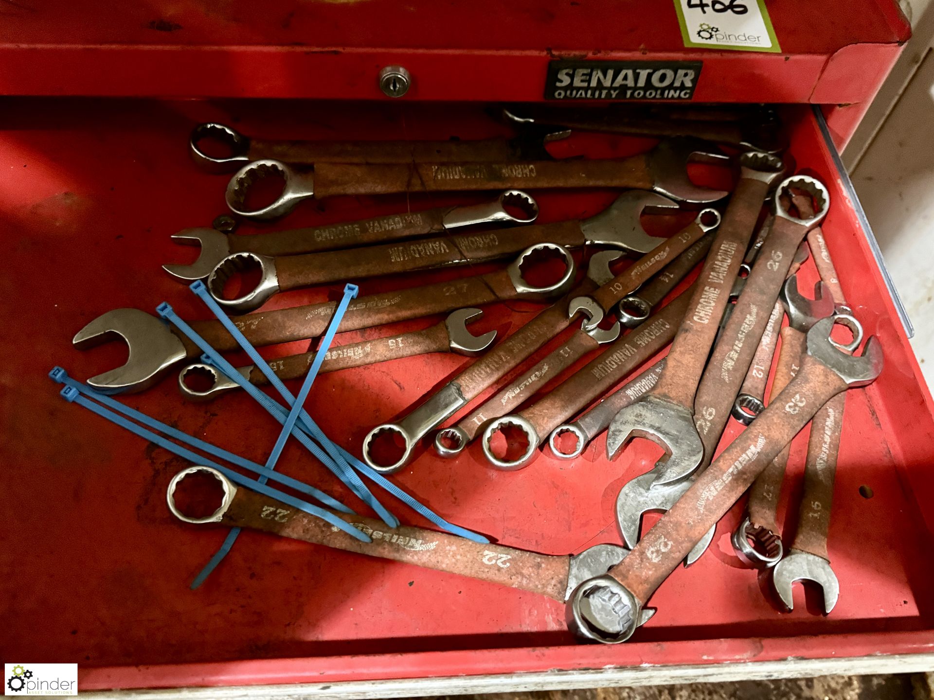 Senator 7-drawer Tool Cabinet, including spanners, wire brushes, snips, etc (located in lot 405) - Image 2 of 9