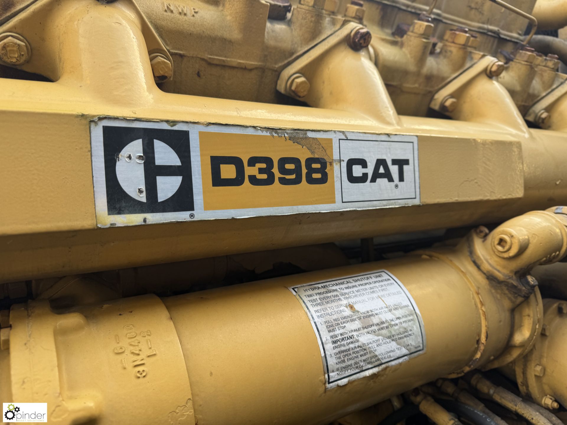 Caterpillar skid mounted Generator, 1,000kva with CAT D398 engine, 800HP 12-cylinder, engine - Image 5 of 23