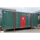 Secure Jackleg Office Cabin, 6250mm x 2700mm x 2600mm (not including legs), with electric wall